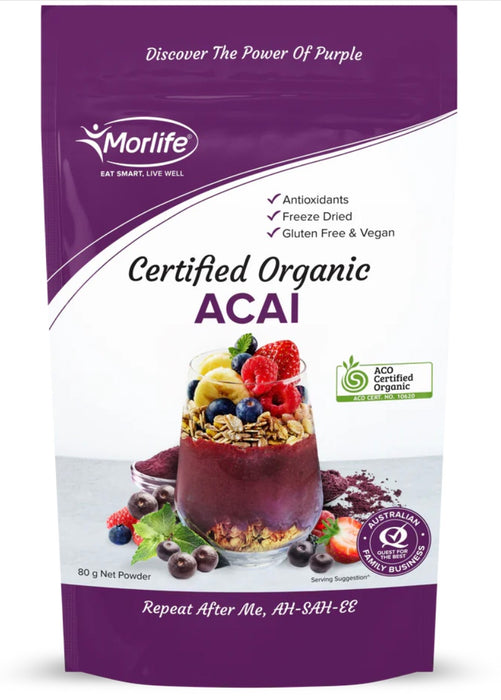 Morlife Acai Powder Certified Organic 80g