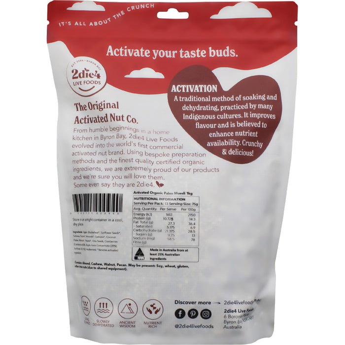 2DIE4 | Organic Activated Paleo Muesli | 1kg