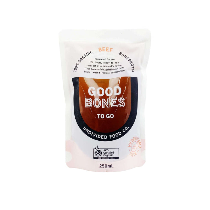 GOOD BONES To Go 100% Certified Organic Beef Bone Broth 250ml