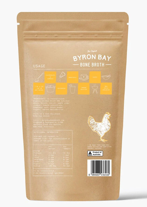 BYRON BAY BONE BROTH | Organic Chicken & Vegetable Bone Broth | 100g Sachet