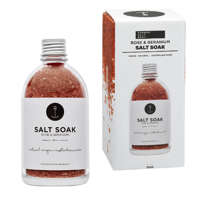 Summer Salt Body | Salt Soak | Rose & Geranium - 350g