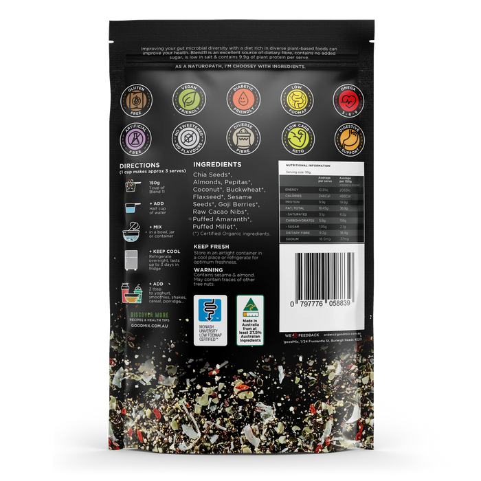 goodMix - Blend 11 Low FODMAP, low carb, gluten free bircher muesli- 400g