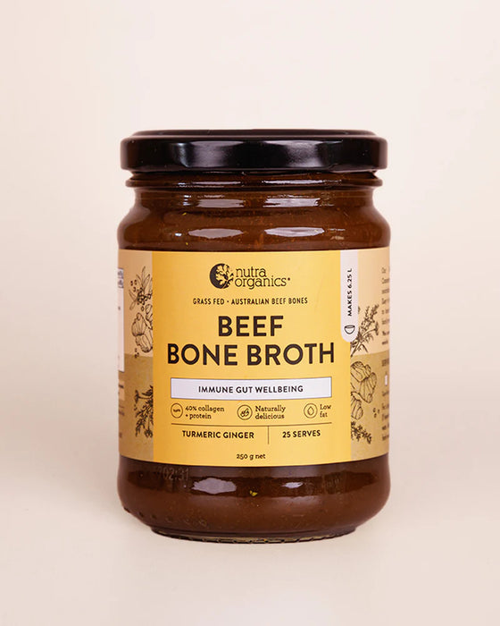 NUTRA ORGANICS Beef Bone Broth Concentrate -  Tumeric Ginger 250g