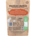 Protein Crunch gluten-free plant-based granola packaging with nutritional information on a white background