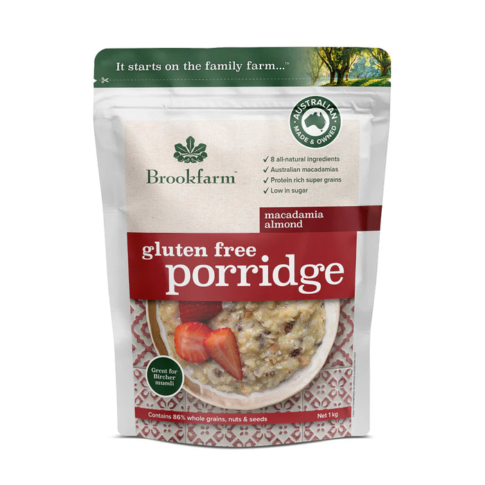 BROOKFARM - GLUTEN FREE PORRIDGE - MACADAMIA & ALMOND - 1KG