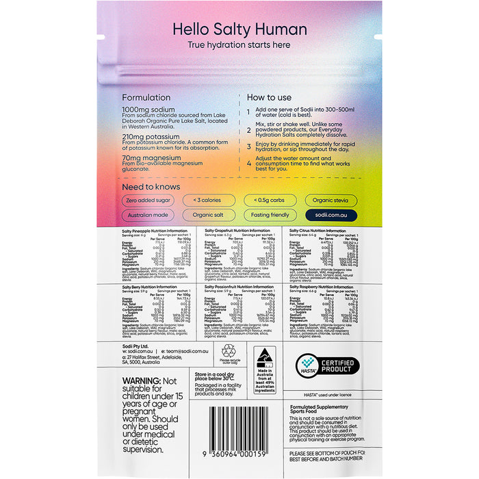 SODII | Everyday Hydration Salts Mixed Flavour | 8 Sample Pack