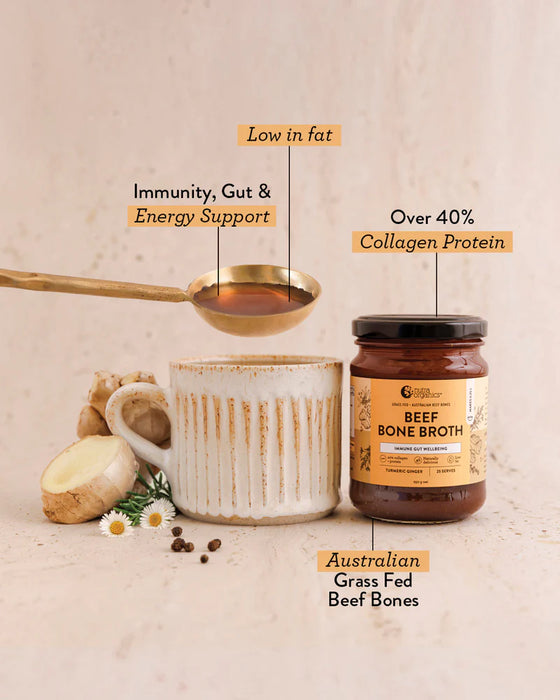 NUTRA ORGANICS Beef Bone Broth Concentrate -  Tumeric Ginger 250g