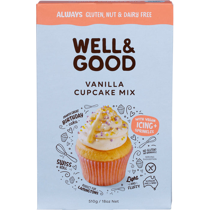 WELL & GOOD | Vanilla Cupcake Mix | 510g