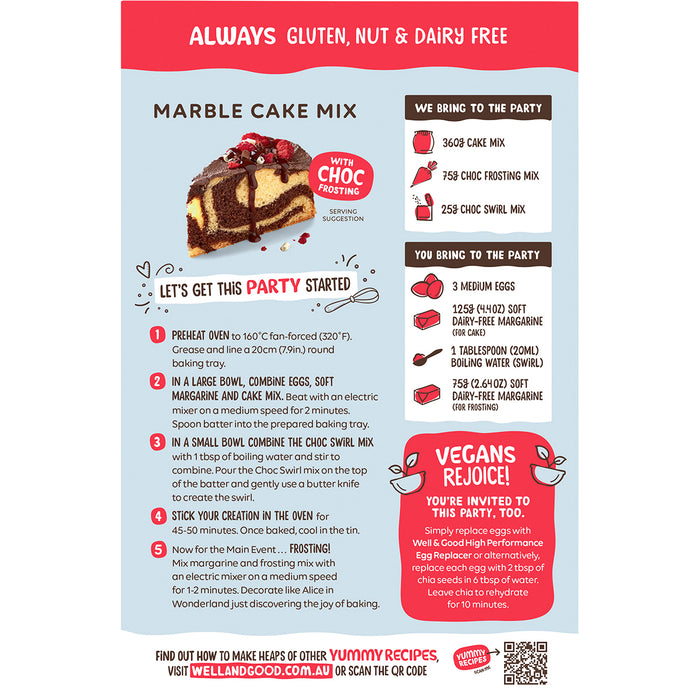 WELL & GOOD | Marble Cake Mix with Choc Frosting | 460g