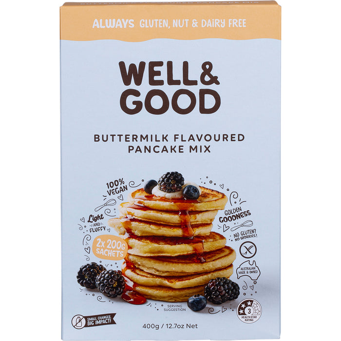 WELL & GOOD | Buttermilk Flavoured Pancake Mix | 400g
