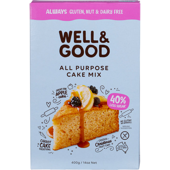 WELL & GOOD | All Purpose Cake Mix 40% Less Sugar | 400g