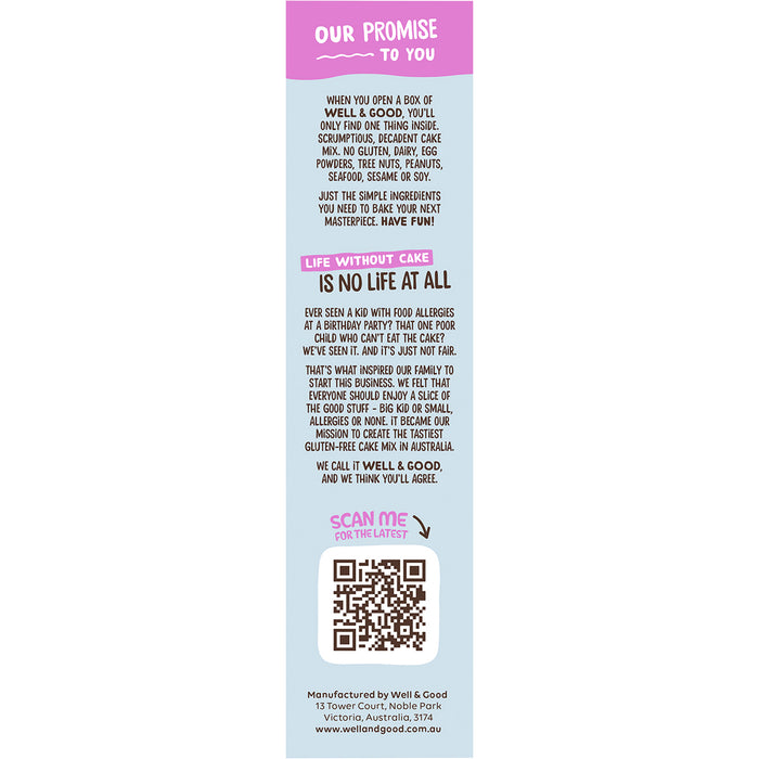 WELL & GOOD | All Purpose Cake Mix 40% Less Sugar | 400g