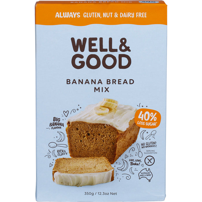WELL & GOOD | Banana Bread Mix -  40% Less Sugar | 350g
