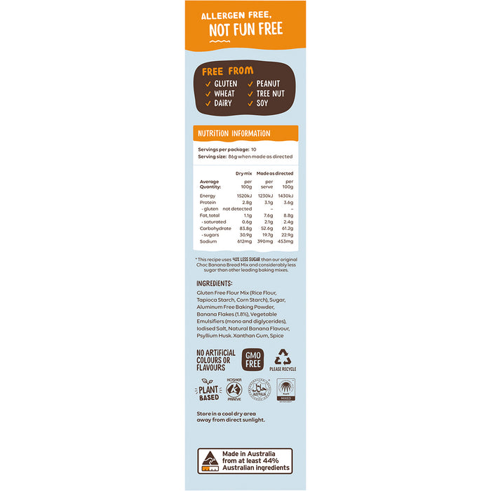 WELL & GOOD | Banana Bread Mix -  40% Less Sugar | 350g