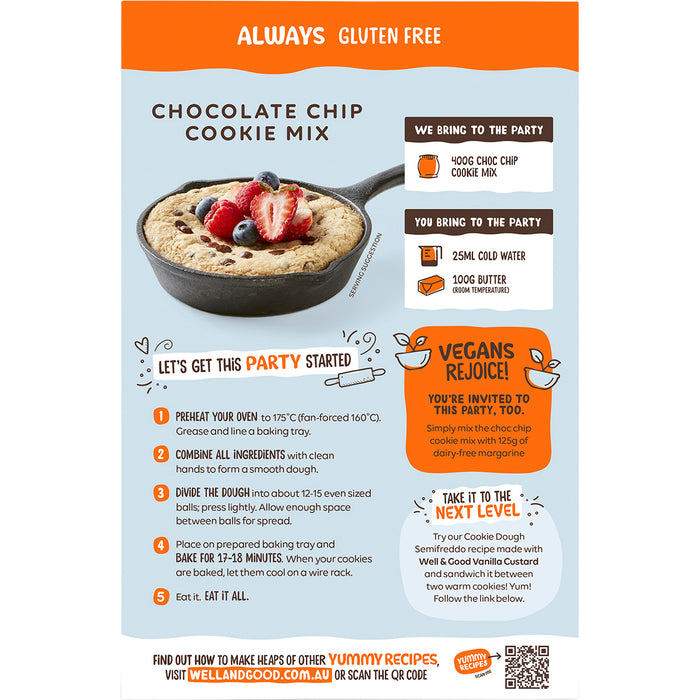 WELL & GOOD | Chocolate Chip Cookie Mix | 400g