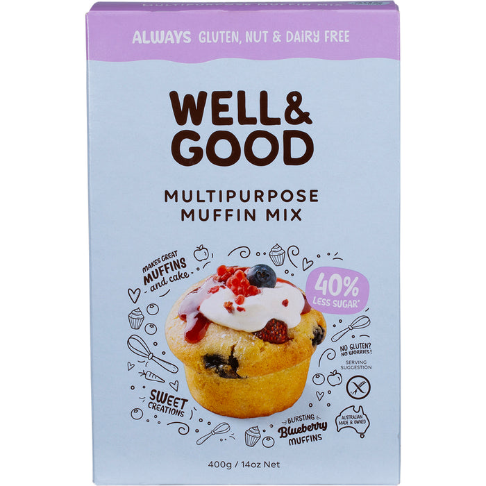 WELL & GOOD | Multipurpose Muffin Mix - 40% Less Sugar | 400g