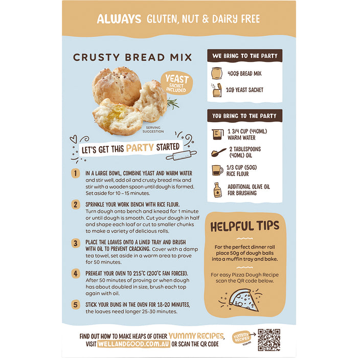 WELL & GOOD | Crusty Bread Mix | 410g