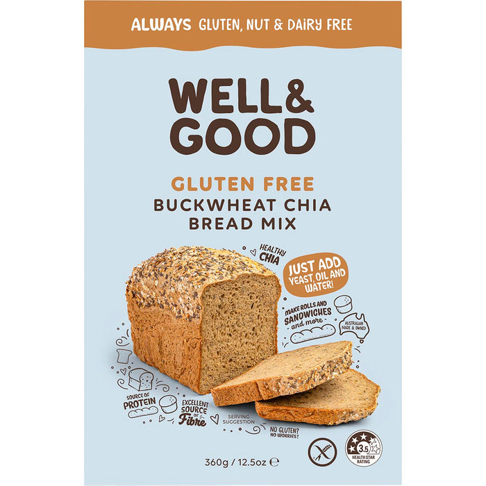 WELL & GOOD | Buckwheat & Chia Bread Mix | 360g