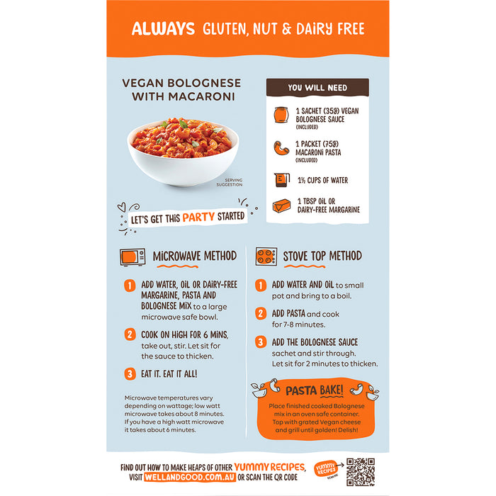 WELL & GOOD | Vegan Bolognese with Macaroni | 110g