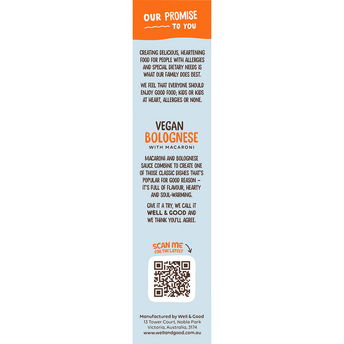 WELL & GOOD | Vegan Bolognese with Macaroni | 110g