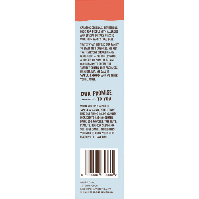 Back of a product packaging with text and a barcode on a white background