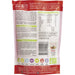 Back of a food package with text, nutrition information, and branding on a white background
