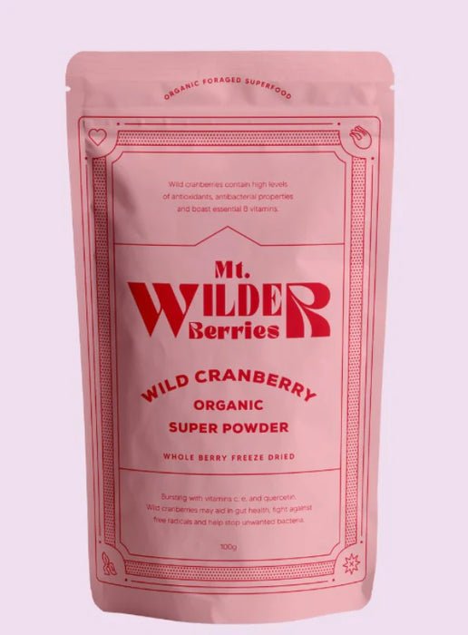 Mt Wilder Berries Wild Cranberry Organic Super Powder 100g