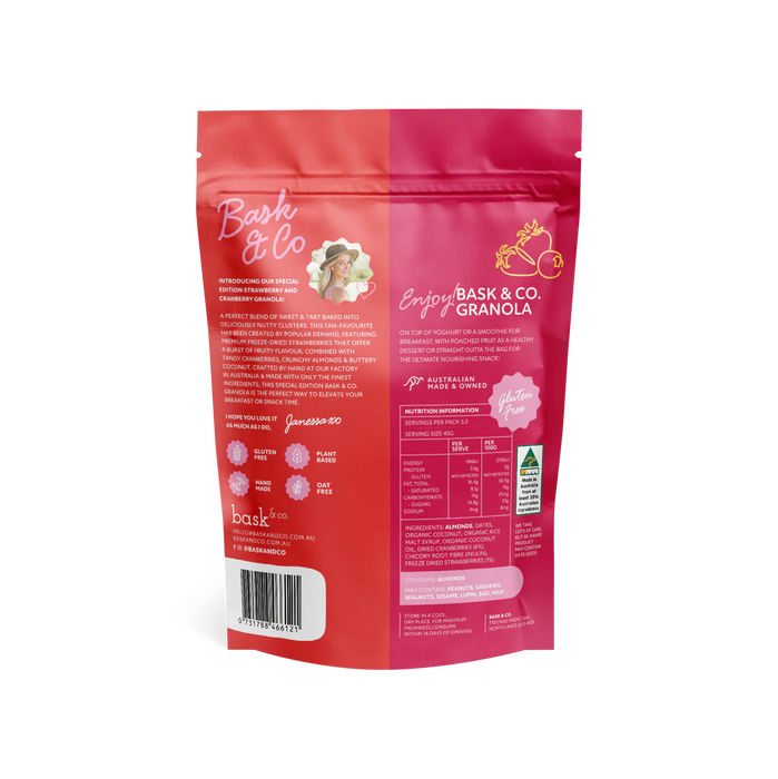BASK & Co | Strawberry & Cranberry "Special Edition" Gluten Free Granola | 250g